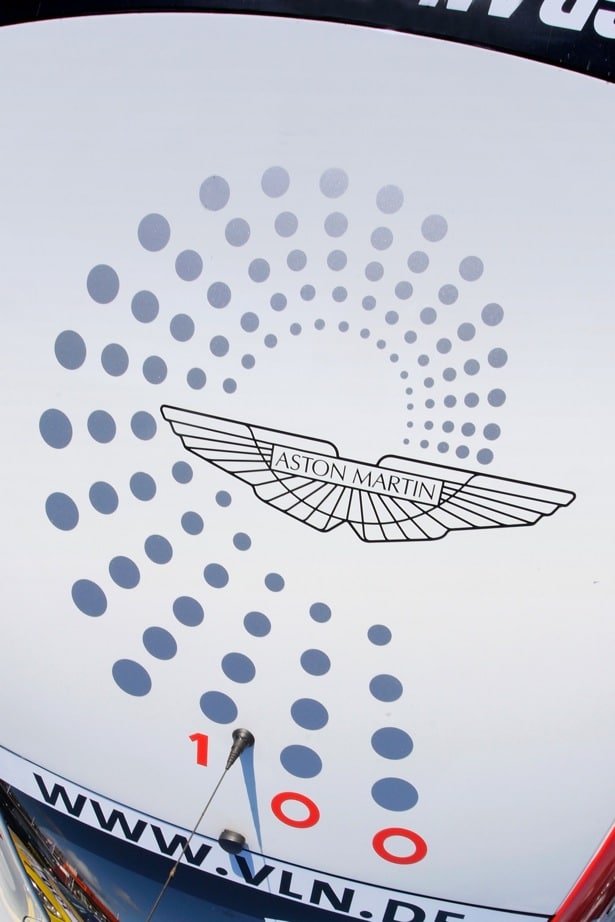 Dr. Ulrich Bez's Vantage GT4, showing Aston Martin's centenary logo